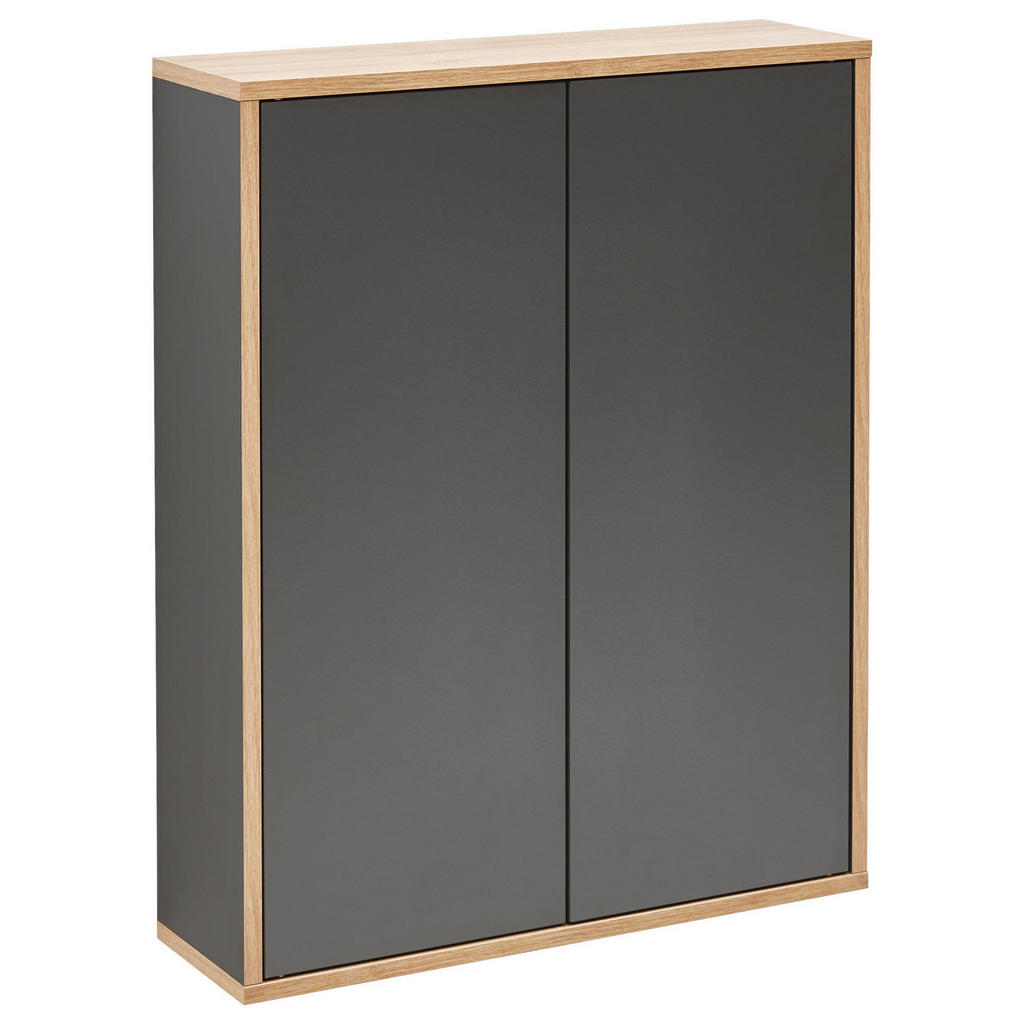 Mid.you Hängeschrank , Anthrazit , Glas , 2 Fächer , 60x75x18.5 cm , Badezimmer, Badezimmerschränke, Hängeschränke Mid.you Hängeschrank , Anthrazit , Glas , 2 Fächer , 60x75x18.5 cm , Badezimmer, Badezimmerschränke, Hängeschränke