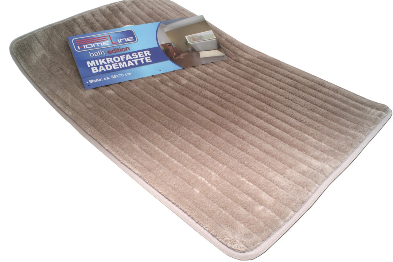 Mikrofaser Badematte Taupe  50 x 70 cm Badezimmerteppich