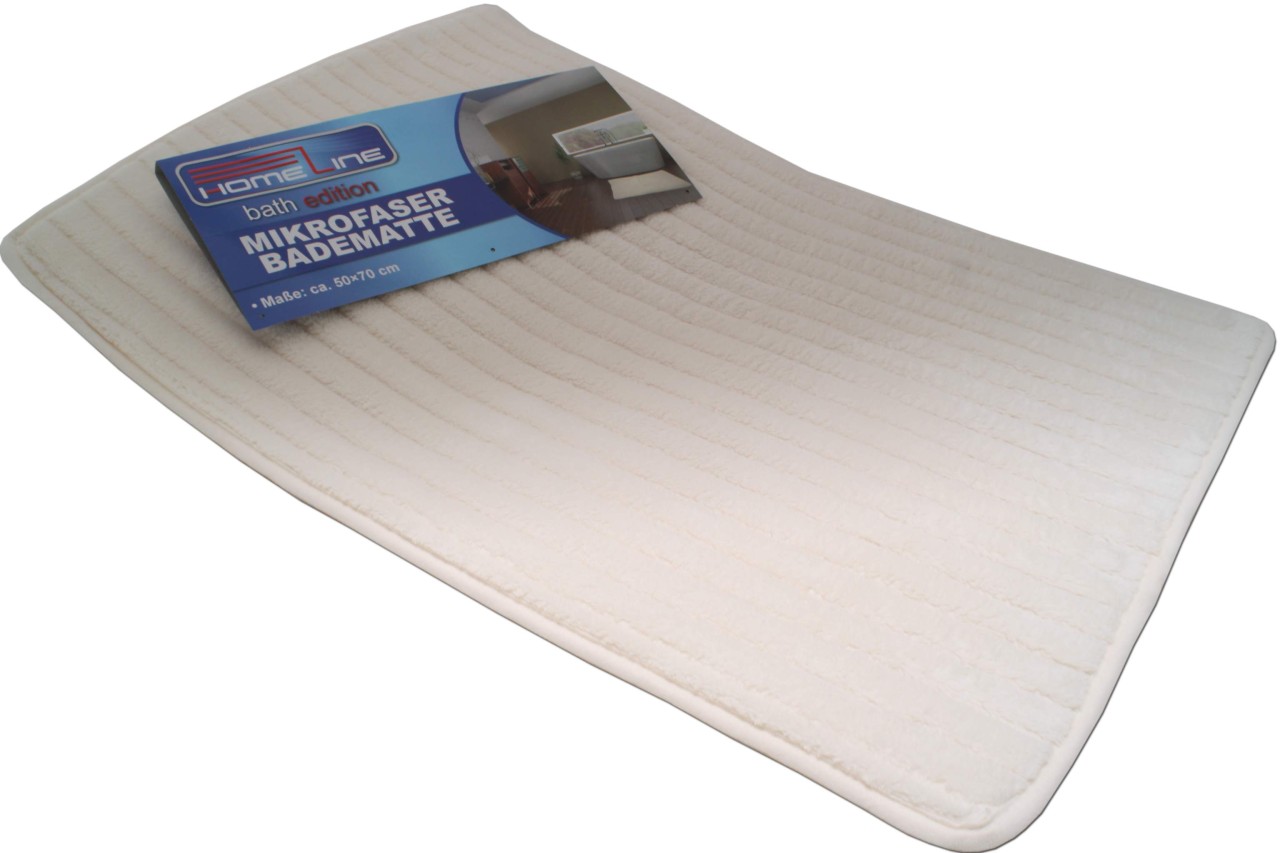 Mikrofaser Badematte Weiss 50 x 70 cm Badezimmerteppich
