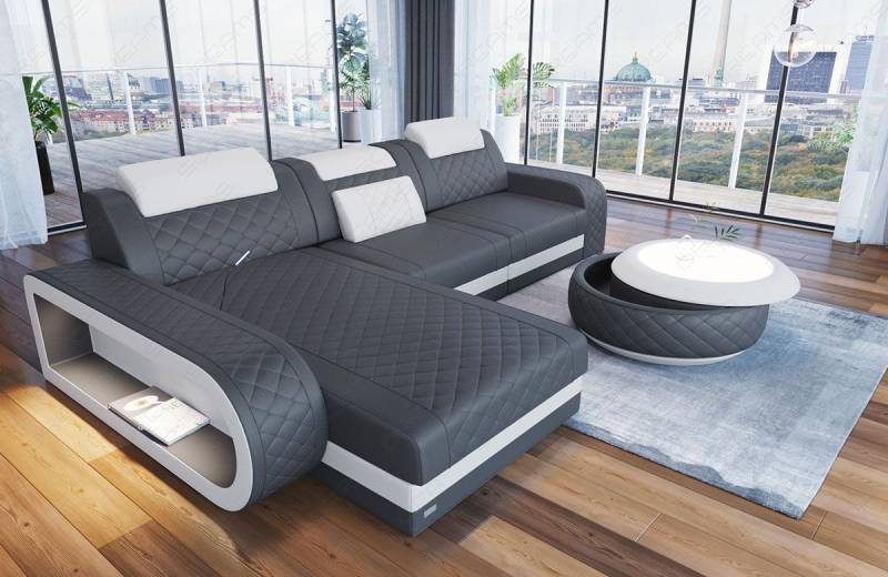 Mini Ecksofa Berlin L-Form Mini Ledersofa