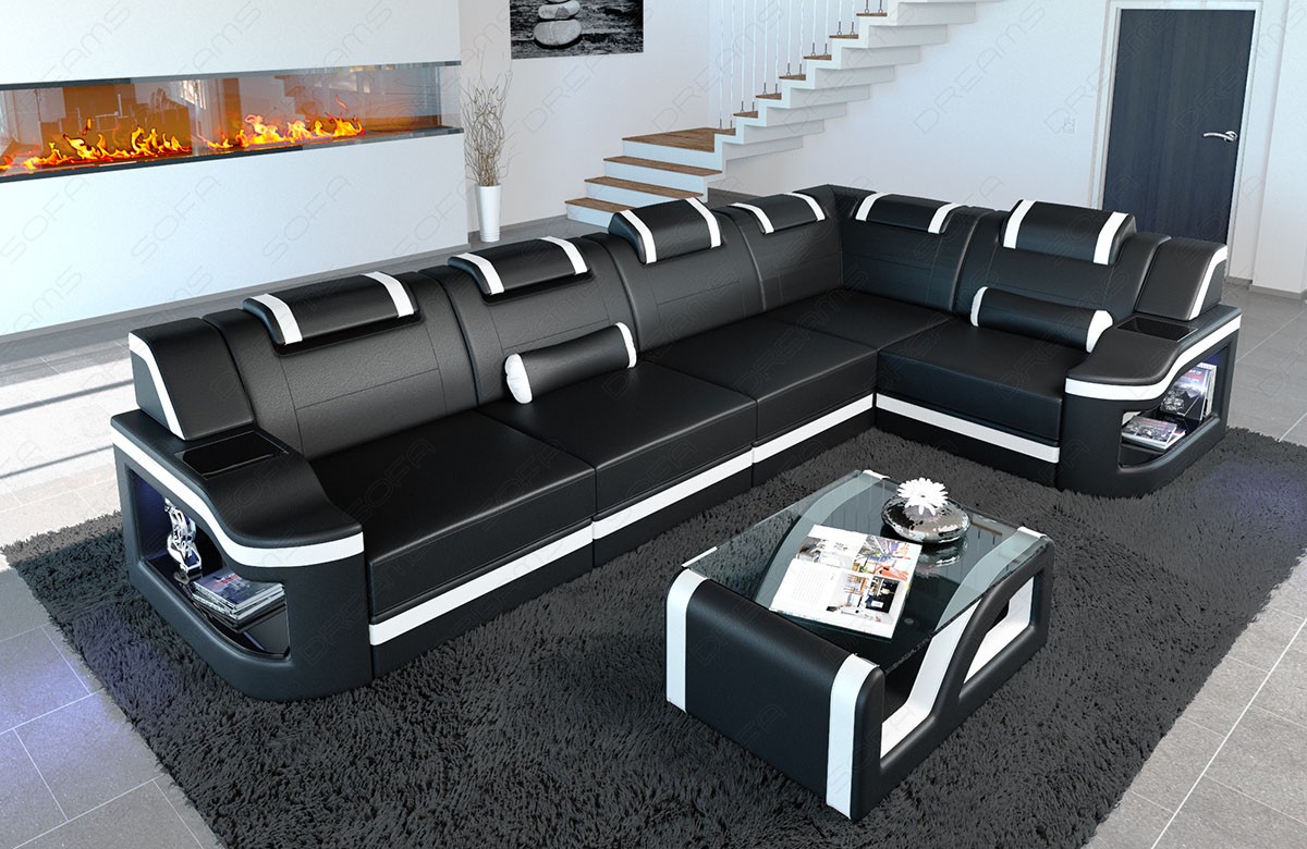 Mini Leder Ecksofa Padua L-Form