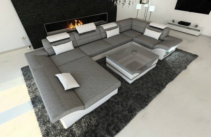 Mini Wohnlandschaft Enzo U-Form Stoff