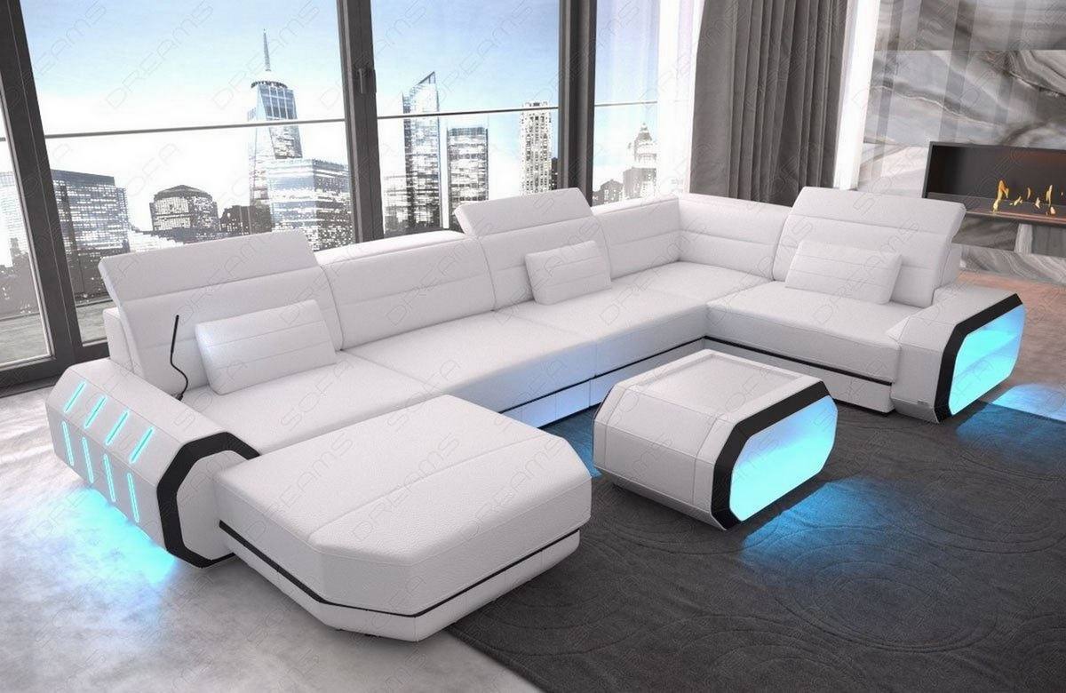 Mini XL Wohnlandschaft Roma U-Form mit LED-Beleuchtung