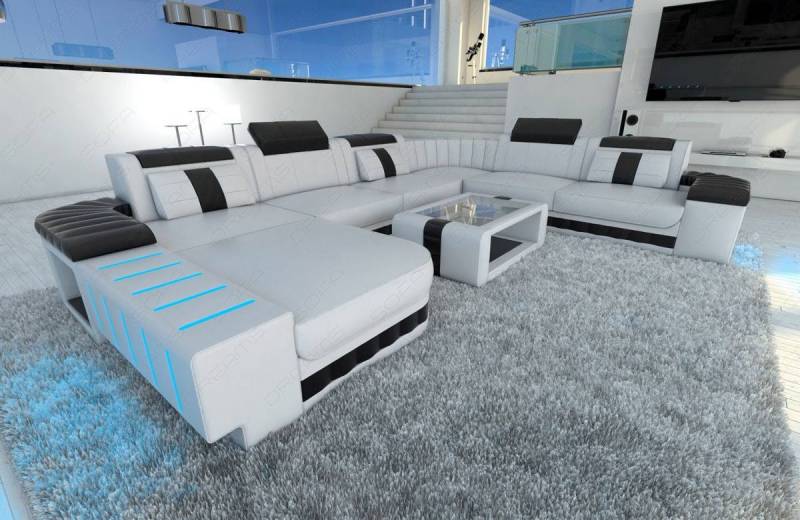 Mini XXL Leder Wohnlandschaft Bellagio