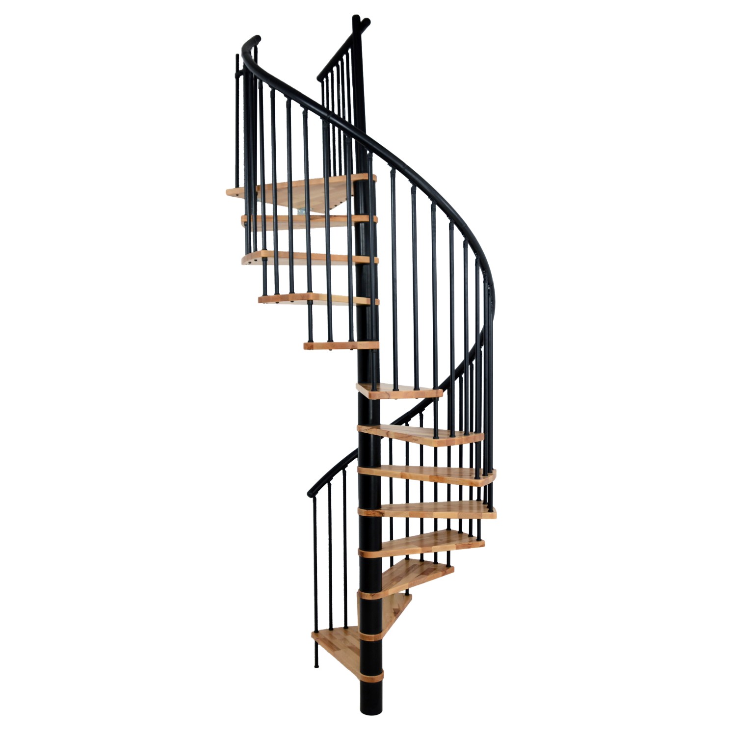 Minka Spindeltreppe Spiral Effect Buche Schwarz Ø 160 cm Höhe bis 305,5 cm von Minka