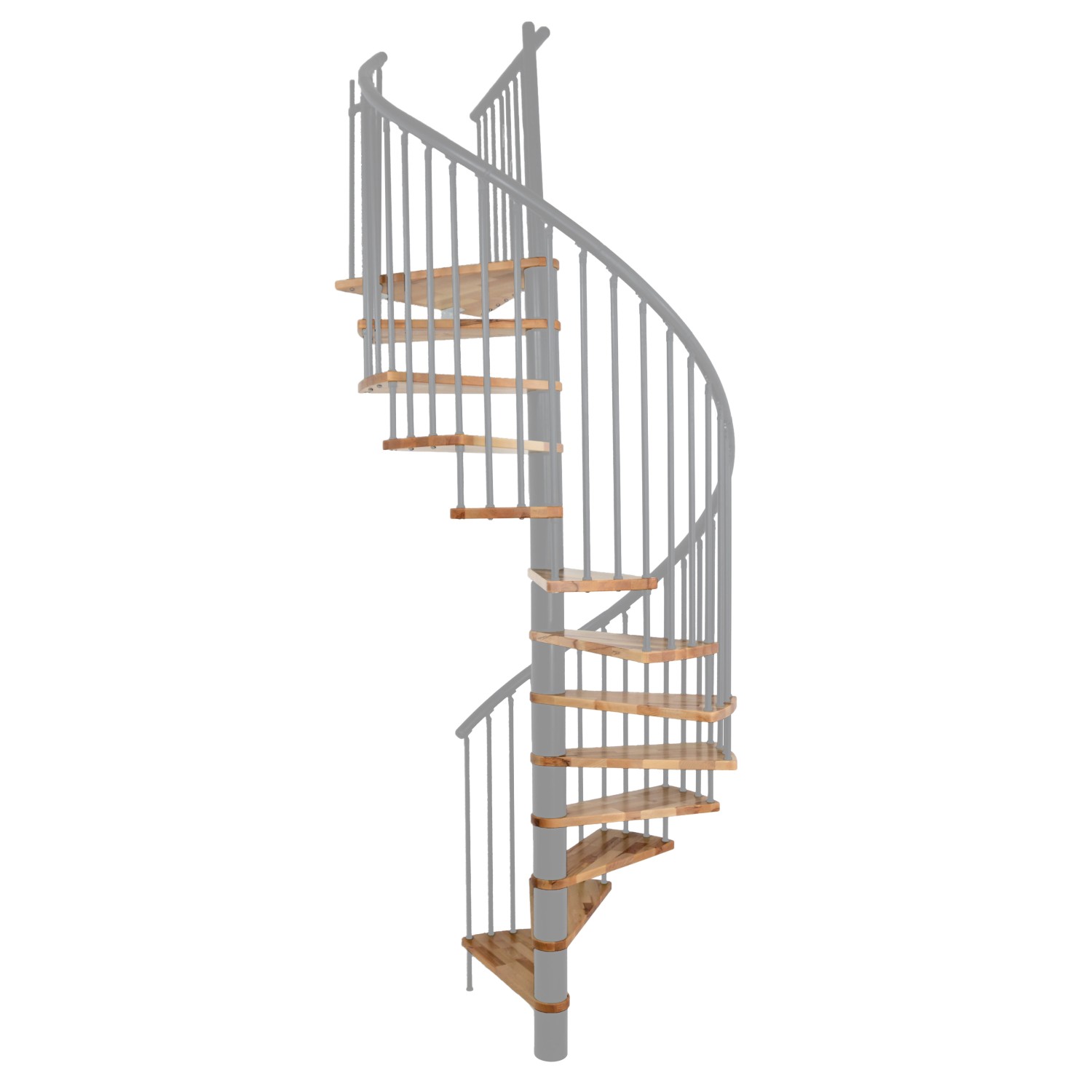 Minka Spindeltreppe Spiral Effect Buche Grau Ø 120 cm Geschosshöhe bis 305,5 cm von Minka