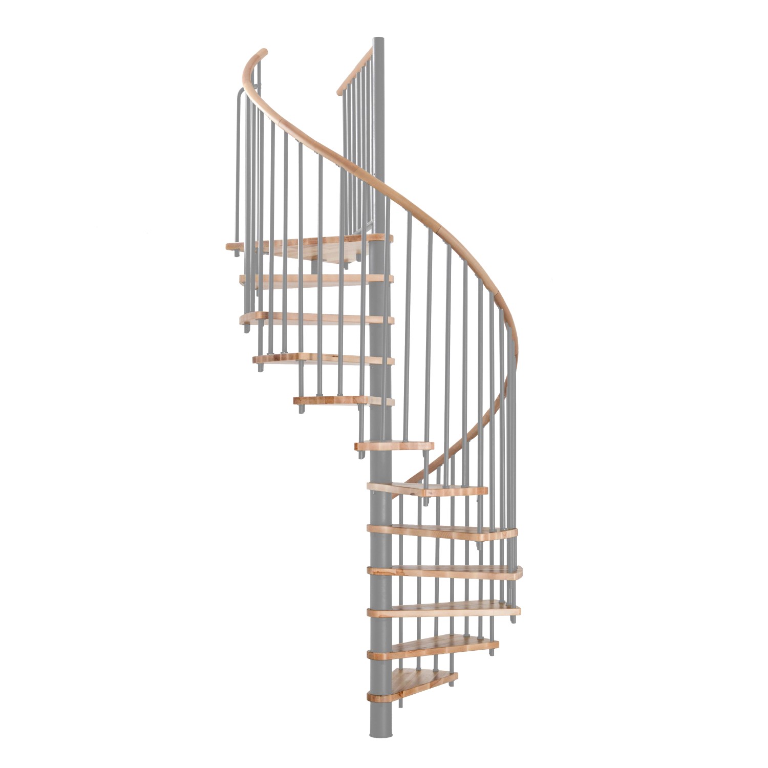 Minka Spindeltreppe Spiral Wood Buche Grau Ø 120 cm Geschosshöhe bis 305,5 cm von Minka