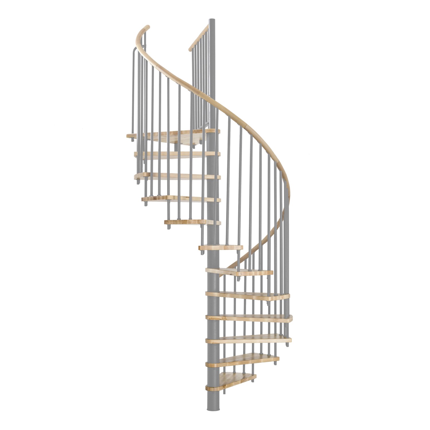 Minka Spindeltreppe Spiral Wood Eiche Grau Ø 120 cm Geschosshöhe bis 305,5 cm von Minka