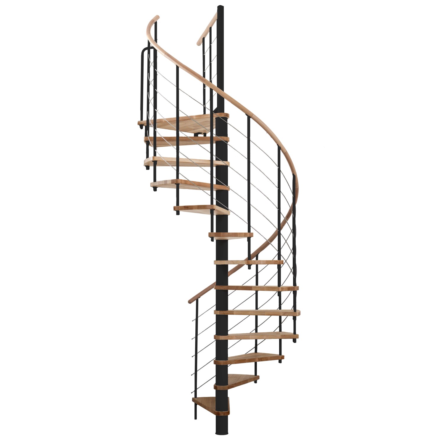 Minka Spindeltreppe Venezia Schwarz Buche Ø 120 cm Raumhöhe bis 309 cm von Minka