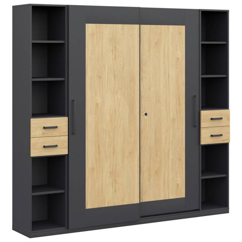 Moderano AKTENSCHRANK Anthrazit, Hickory