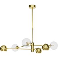 Moderne Deckenlampe Metall Glas in Gold 6-flmg L:94 cm von Zaklad Wielobranzowy Export-Import-Jupiter