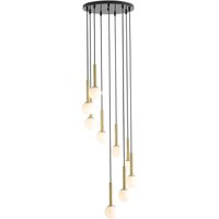 Moderne Pendelleuchte 9-flammig in Schwarz Messing G9 Moderne Pendelleuchte 9-flammig in Schwarz Messing G9 von ALDEX