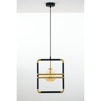 Moderne Pendelleuchte Metall Glas in Bernstein G9 Kugel von Zaklad Wielobranzowy Export-Import-Jupiter