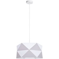Moderne Pendelleuchte Stoff blendarm E27 L:70 Weiß von Belis