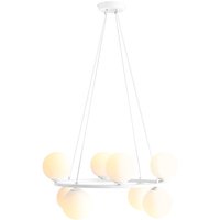 Moderne Pendelleuchte Weiß Glas Metall Ø68 cm E14 rund von ALDEX