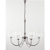 Moderner Kronleuchter Glas Metall Schwarzchrom 6-flmg von Zaklad Wielobranzowy Export-Import-Jupiter