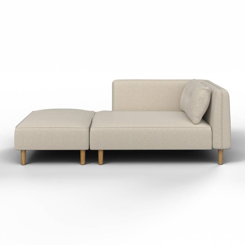 Sofa Fanny Beige Webstoff mit Hocker Sofa Fanny Beige Webstoff mit Hocker