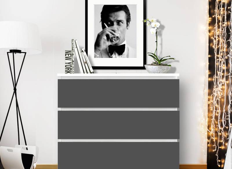 Möbelfolie einfarbig passend für IKEA MALM Kommode W5234