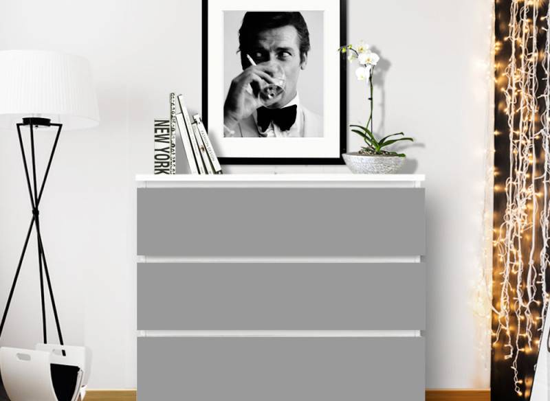 Möbelfolie einfarbig passend für IKEA MALM Kommode W5234