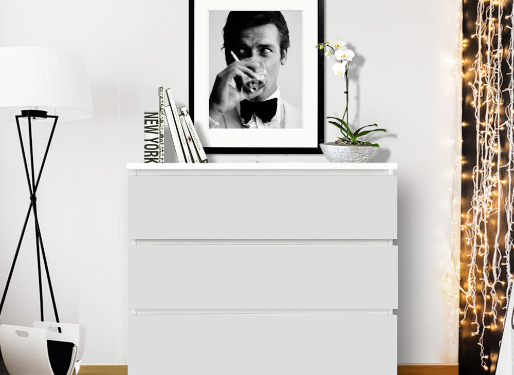Möbelfolie einfarbig passend für IKEA MALM Kommode W5234