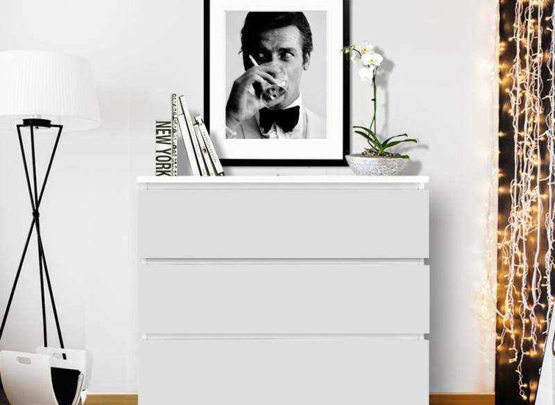 Möbelfolie einfarbig passend für IKEA MALM Kommode W5234