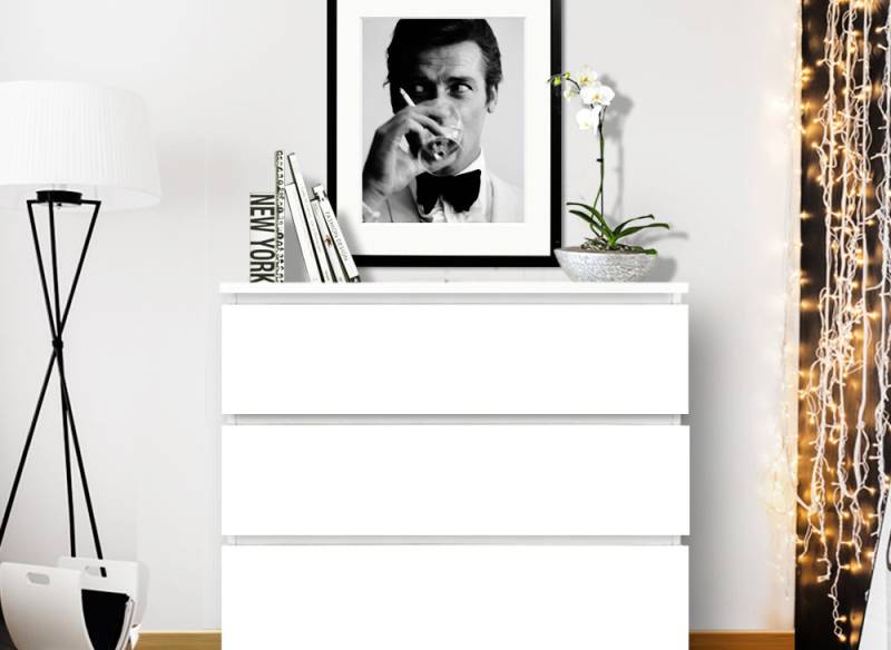 Möbelfolie einfarbig passend für IKEA MALM Kommode W5234