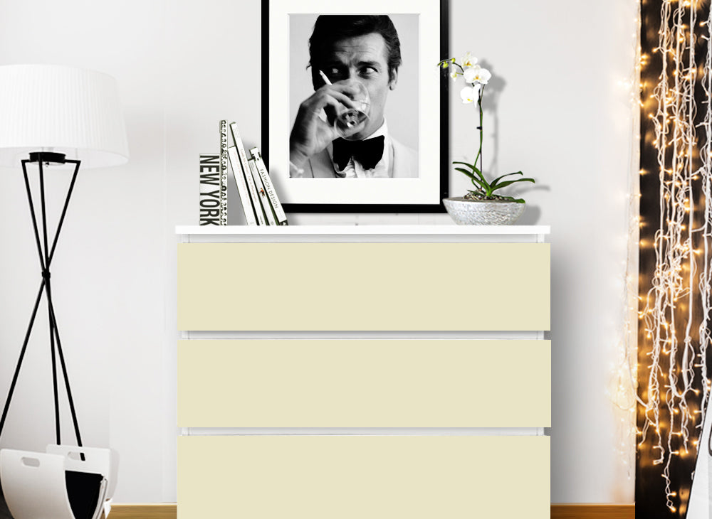 Möbelfolie einfarbig passend für IKEA MALM Kommode W5234