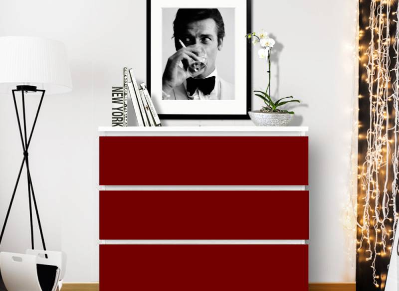 Möbelfolie einfarbig passend für IKEA MALM Kommode W5234