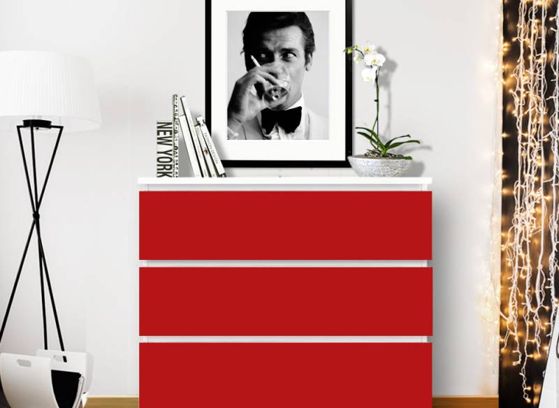 Möbelfolie einfarbig passend für IKEA MALM Kommode W5234