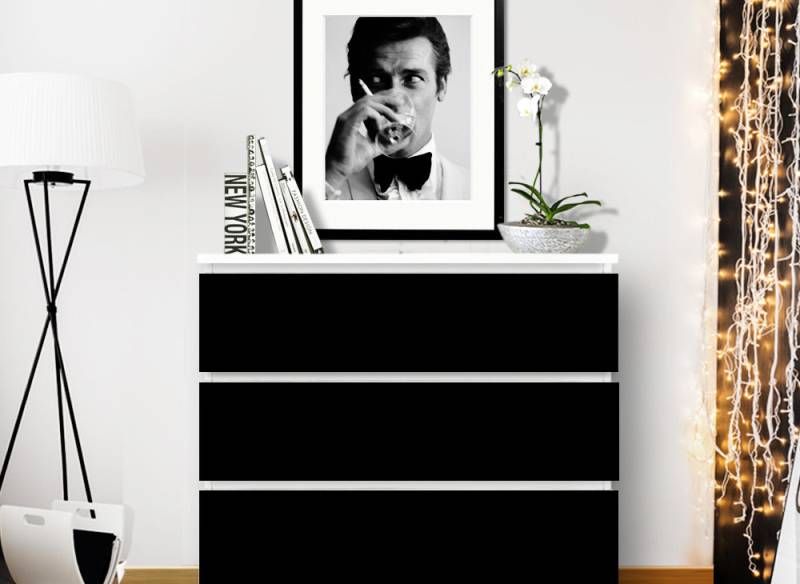 Möbelfolie einfarbig passend für IKEA MALM Kommode W5234