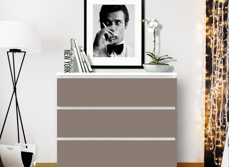 Möbelfolie einfarbig passend für IKEA MALM Kommode W5234