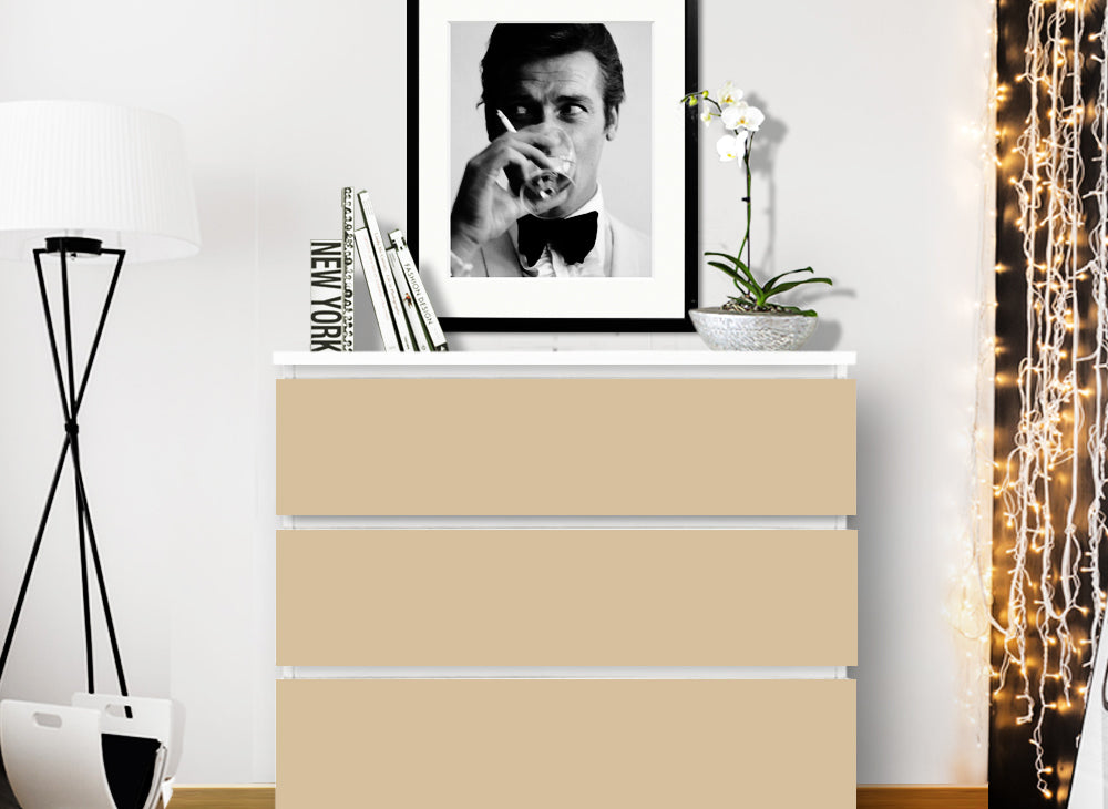Möbelfolie einfarbig passend für IKEA MALM Kommode W5234