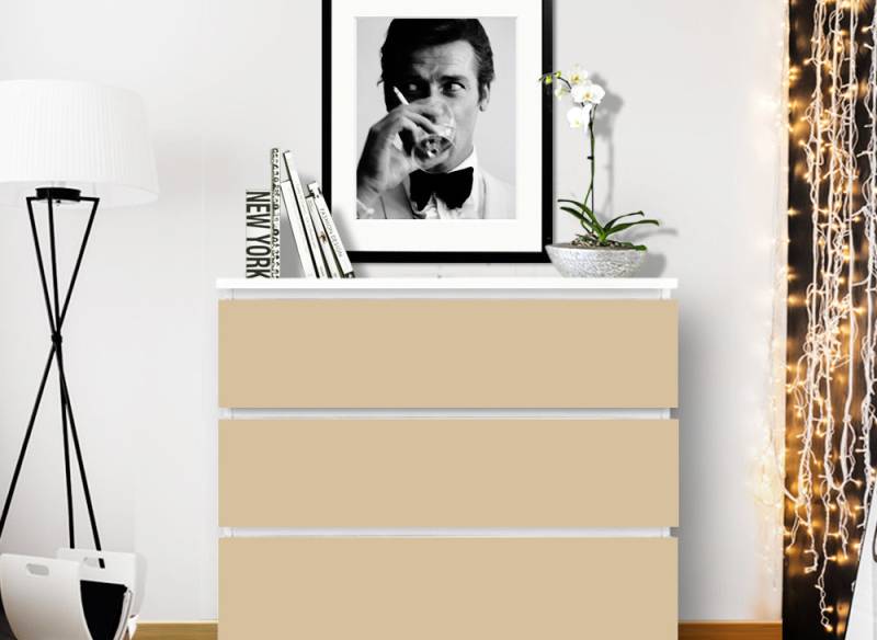 Möbelfolie einfarbig passend für IKEA MALM Kommode W5234