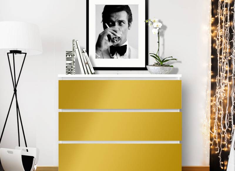 Möbelfolie einfarbig passend für IKEA MALM Kommode W5234