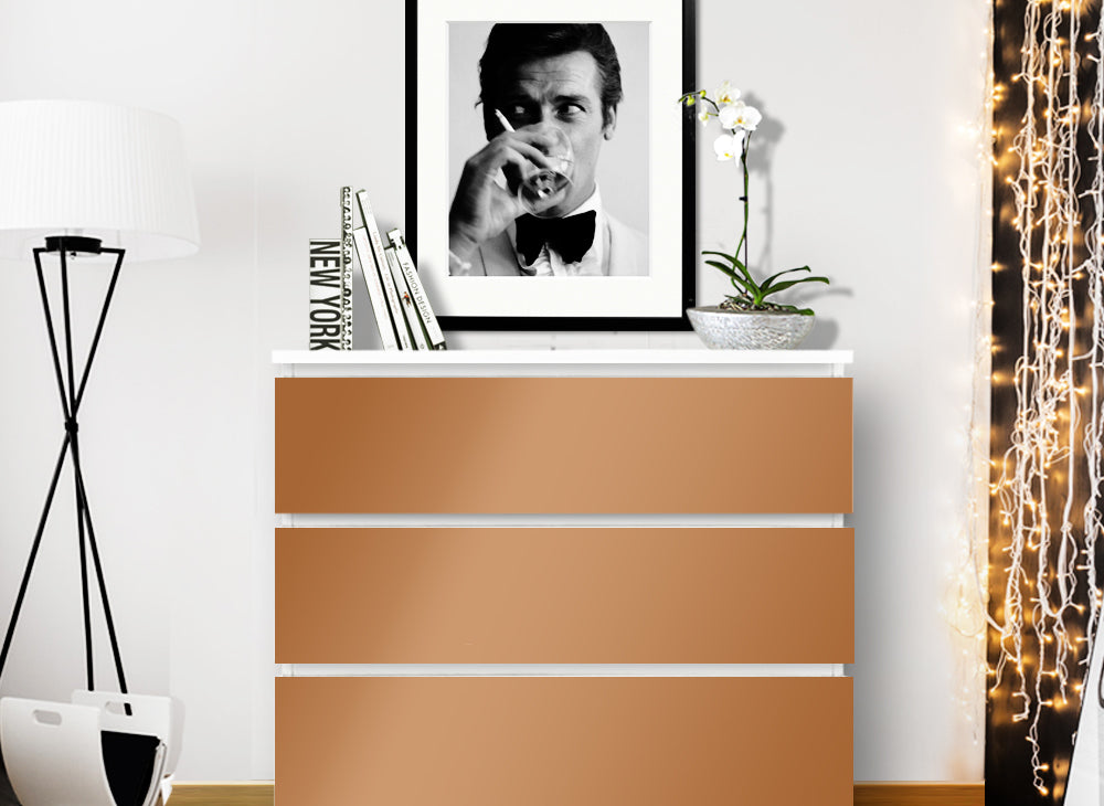 Möbelfolie einfarbig passend für IKEA MALM Kommode W5234