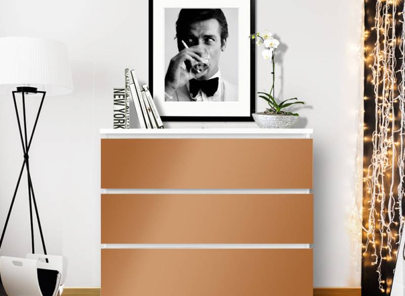 Möbelfolie einfarbig passend für IKEA MALM Kommode W5234