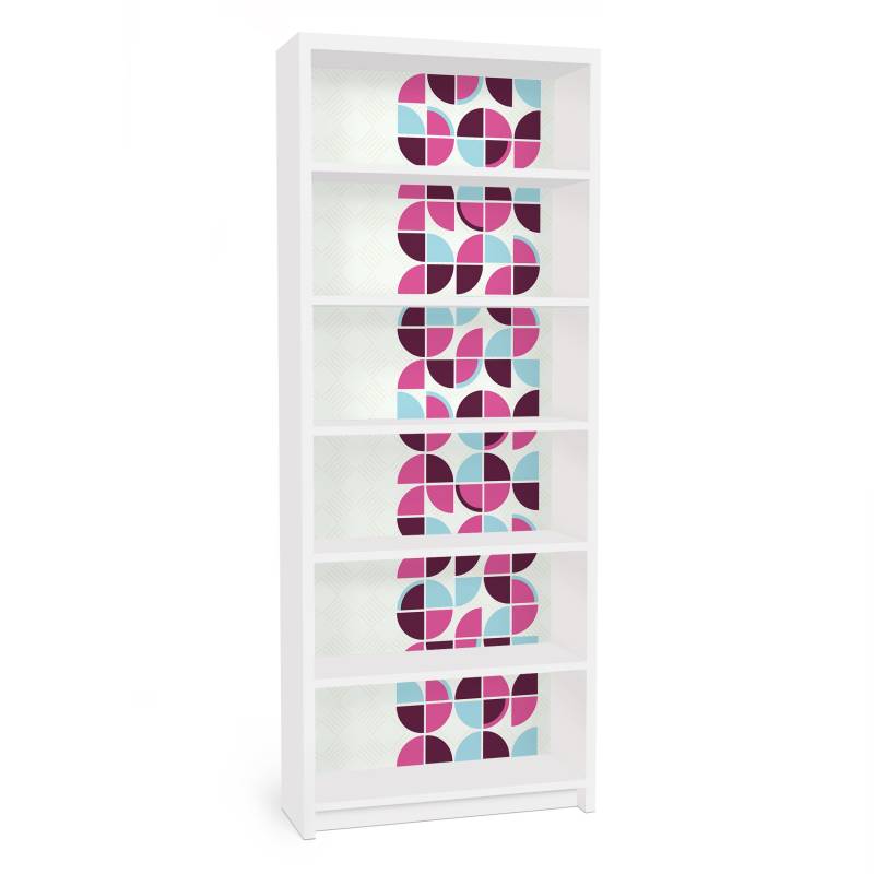 Möbelfolie für IKEA Billy Retro Kreise Musterdesign