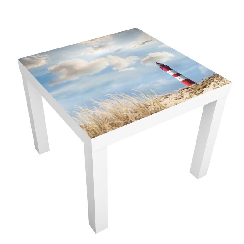 Möbelfolie für IKEA Lack Tisch 55 x 55 cm Leuchtturm in den Dünen