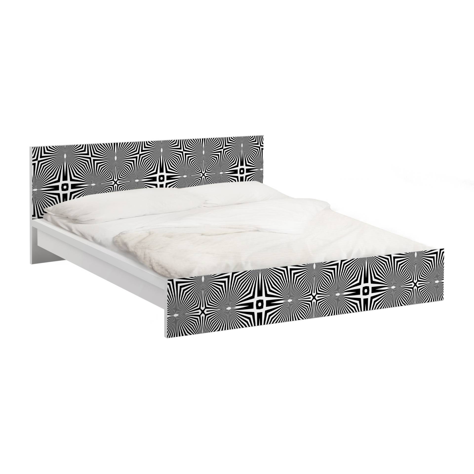 Möbelfolie für IKEA Malm Abstraktes Ornament Schwarzweiß