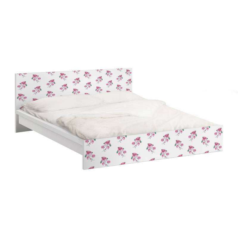 Möbelfolie für IKEA Malm Bett 140 cm Breite Englische Teerosen