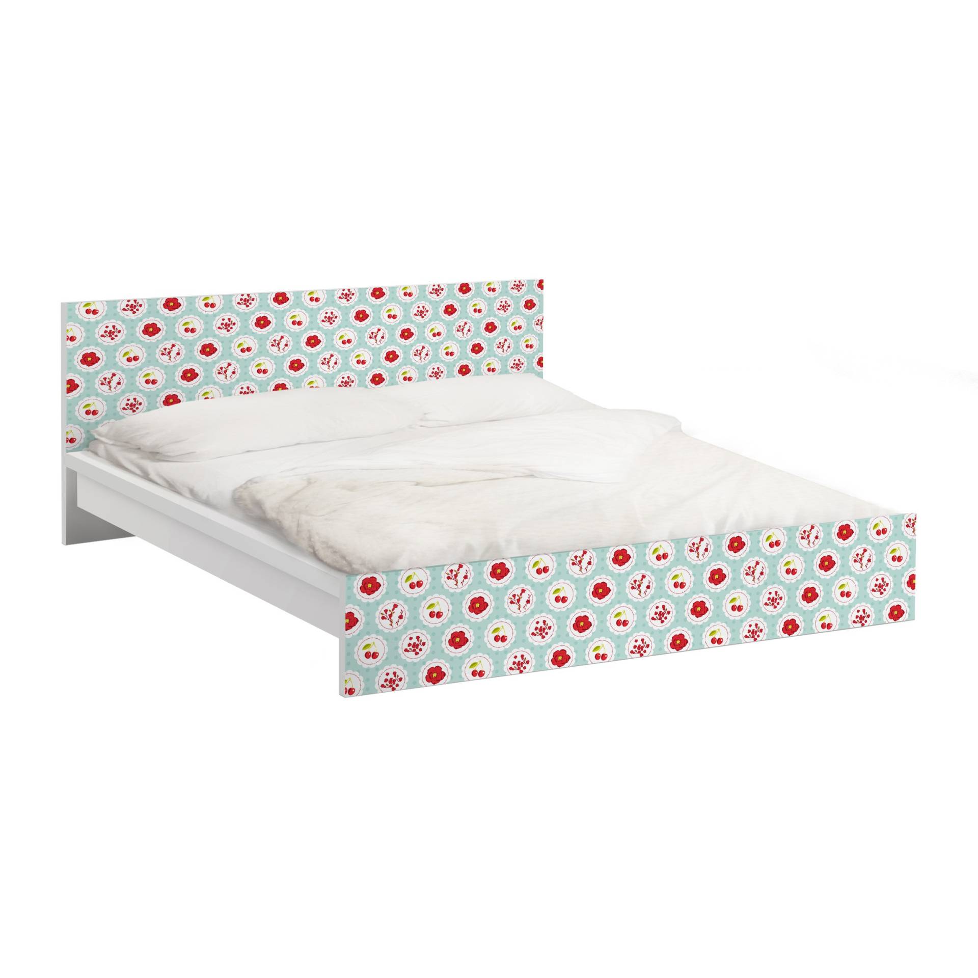 Möbelfolie für IKEA Malm Bett 140 cm Breite Kirschen Design
