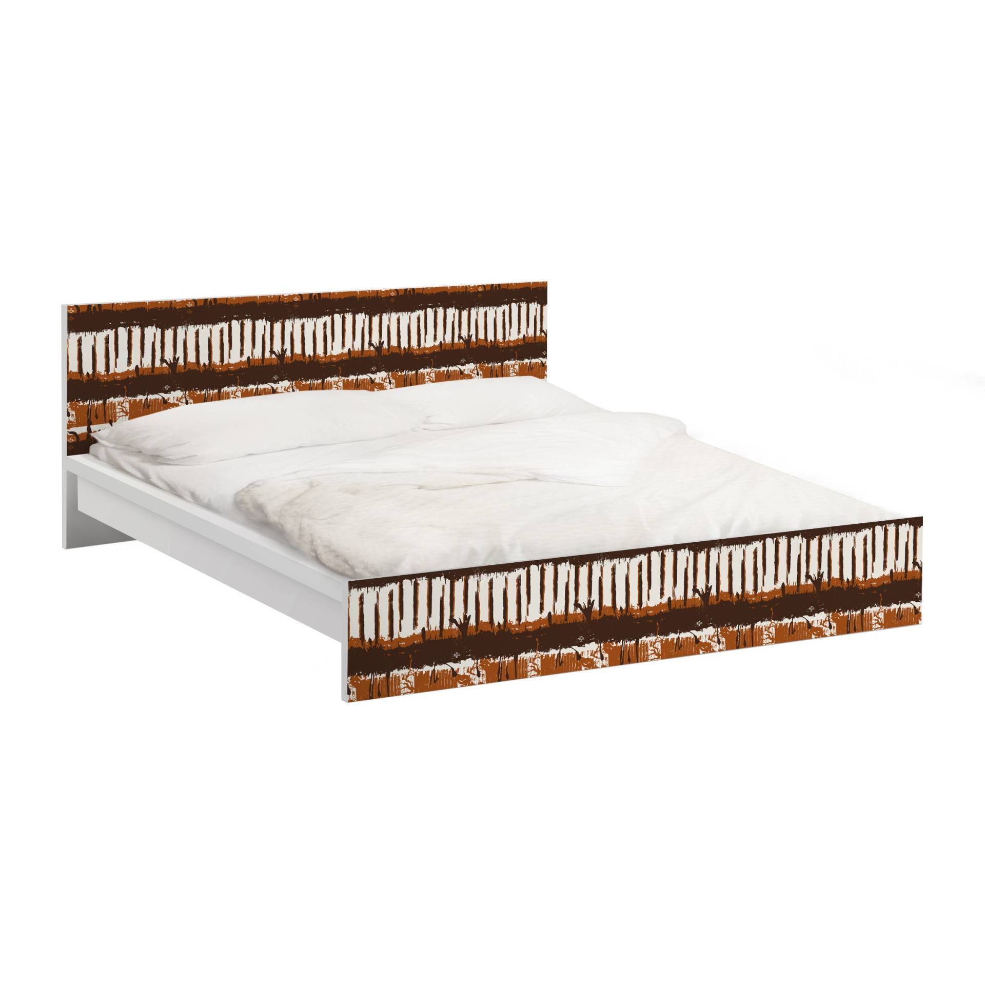 Möbelfolie für IKEA Malm Bett 180 cm Breite Ethno Streifenmuster Möbelfolie für IKEA Malm Bett 180 cm Breite Ethno Streifenmuster