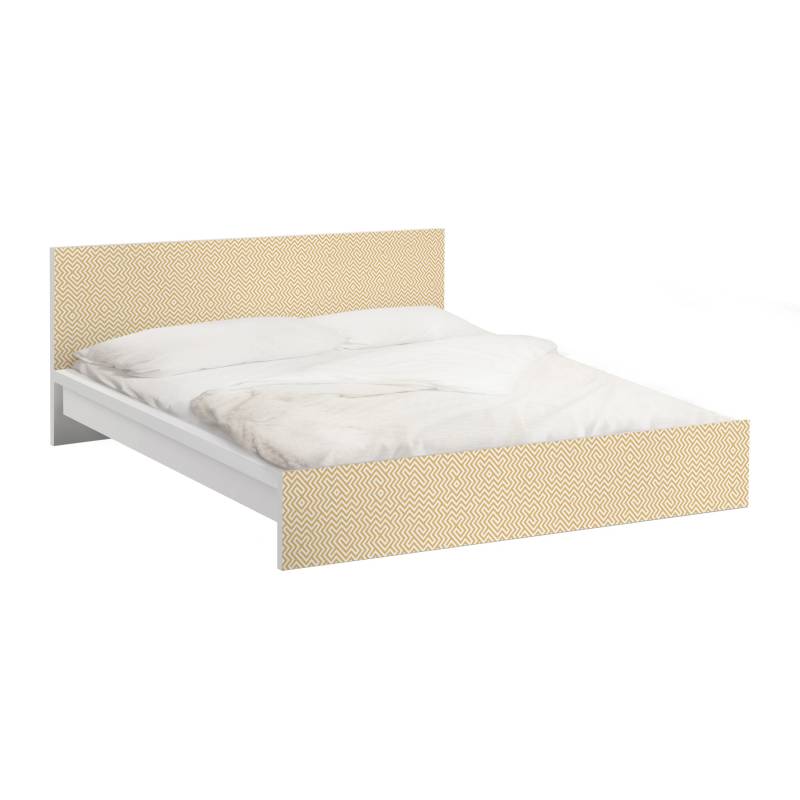Möbelfolie für IKEA Malm Bett 180 cm Breite Geometrisches Musterdesign Gelb