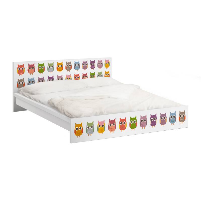 Möbelfolie für IKEA Malm Bett 180 cm Breite No.EK147 Eulenparade Set II