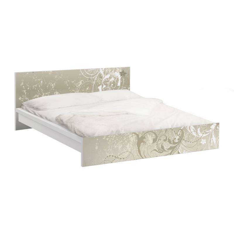 Möbelfolie für IKEA Malm Bett 180 cm Breite Perlmutt Ornament Design