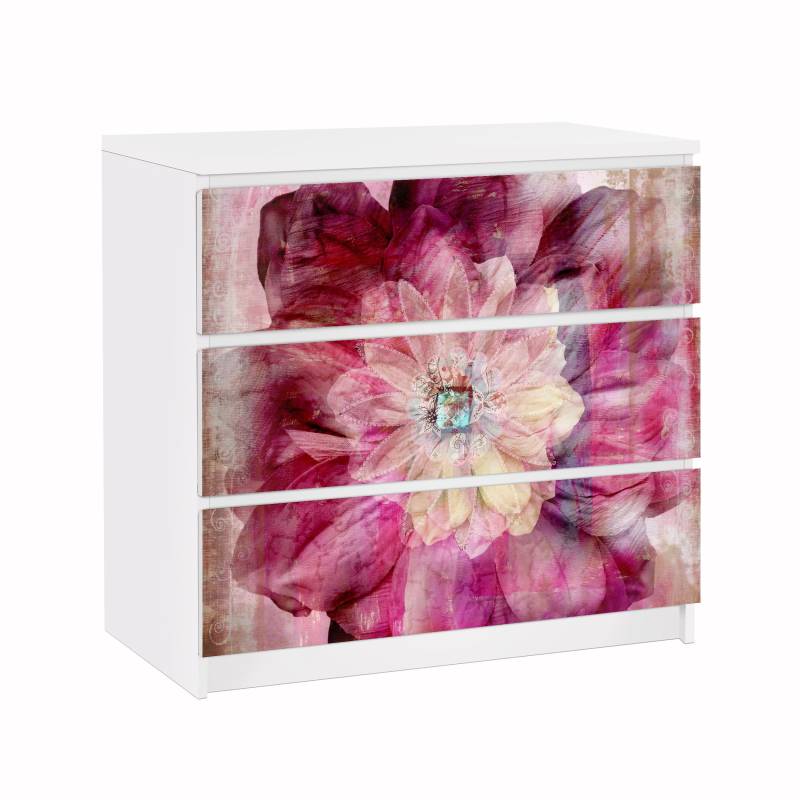 Möbelfolie für IKEA Malm Grunge Flower
