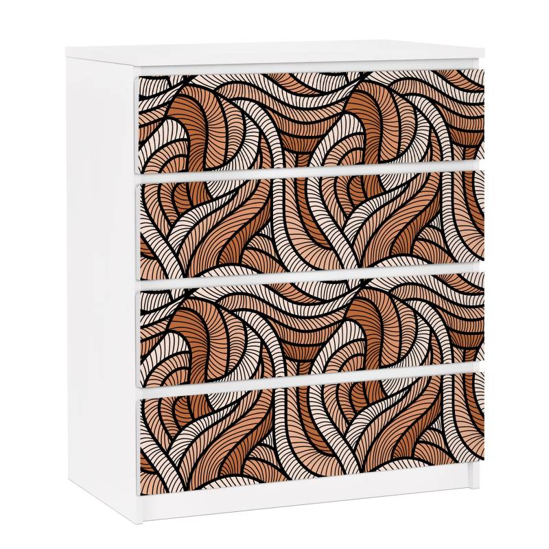 Möbelfolie für IKEA Malm Holzschnitt in braun