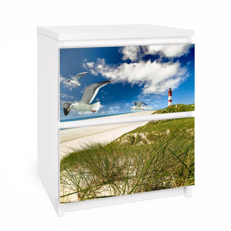 Möbelfolie für IKEA Malm Kommode 2 Schubladen Dune Breeze