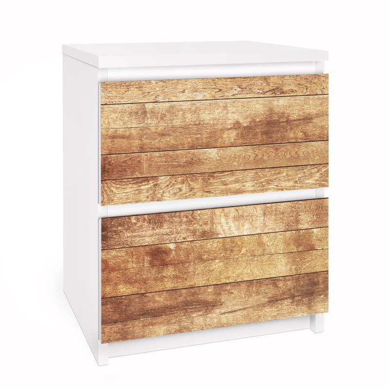 Möbelfolie für IKEA Malm Kommode 2 Schubladen Nordic Woodwall