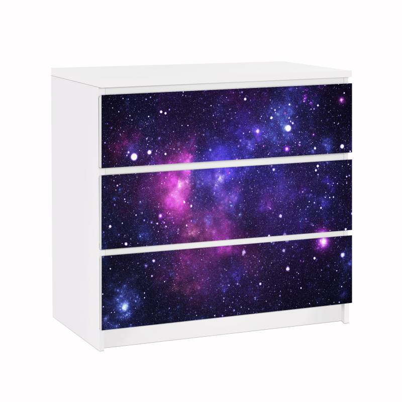 Möbelfolie für IKEA Malm Kommode 3 Schubladen Galaxie